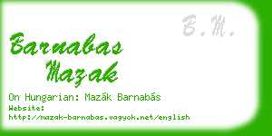 barnabas mazak business card