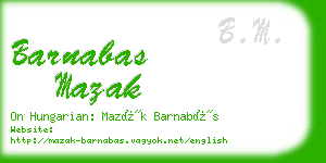 barnabas mazak business card